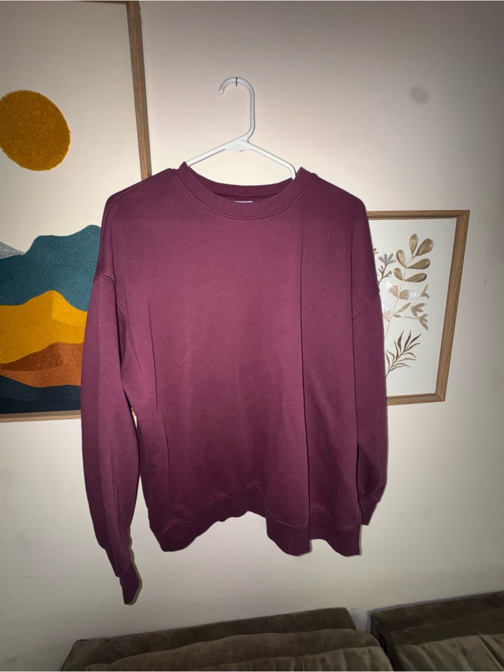 No Boundaries Women’s Crewneck Sweater in Plum